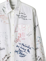 ss.0002AW25-white(graduate print) レギュラーカラーシャツ The Black