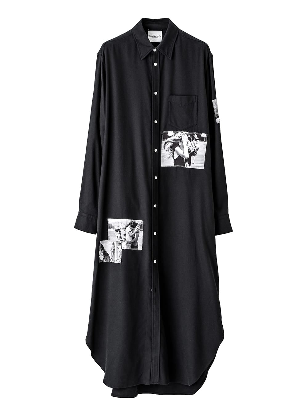 Loose fit regular collar maxi-length shirt