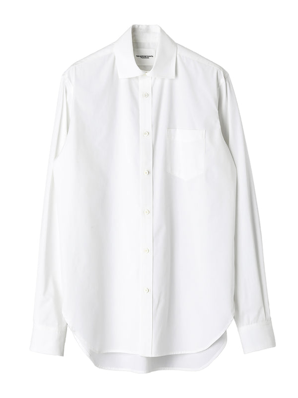 wide spread collar shirt.