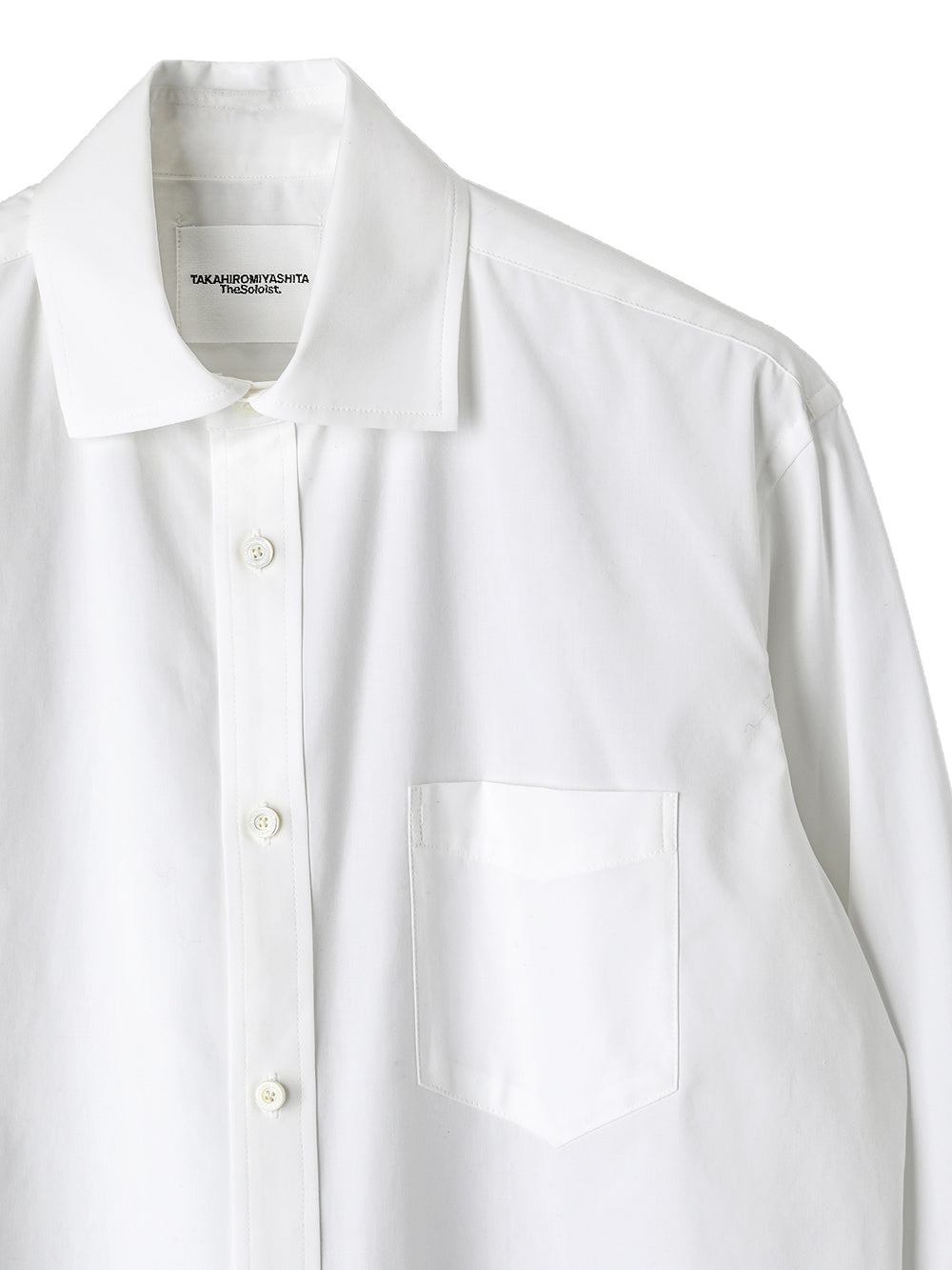 wide spread collar shirt.