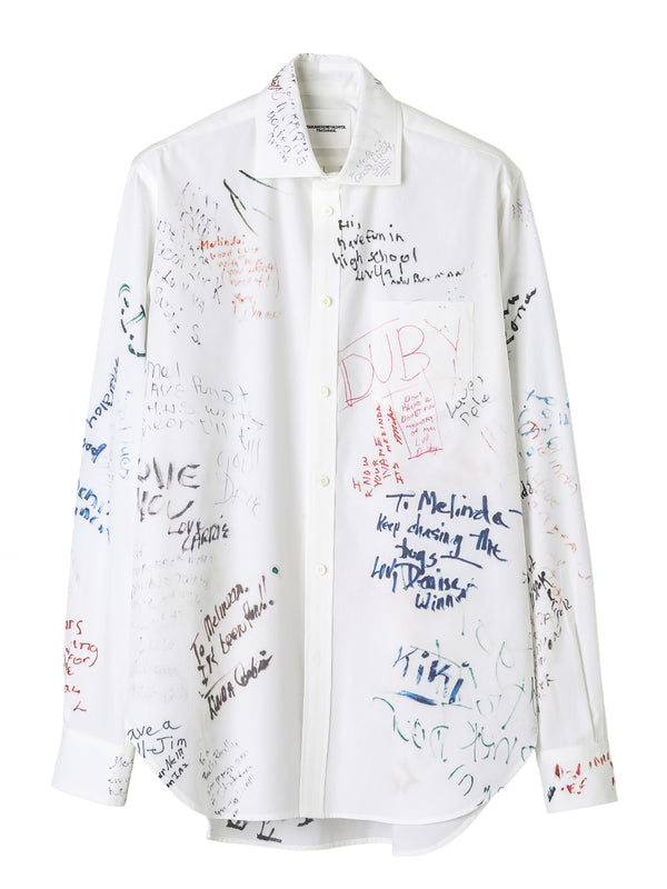 wide spread collar shirt.