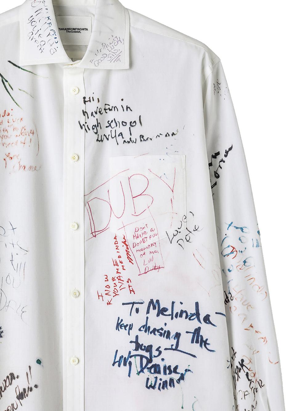 wide spread collar shirt.