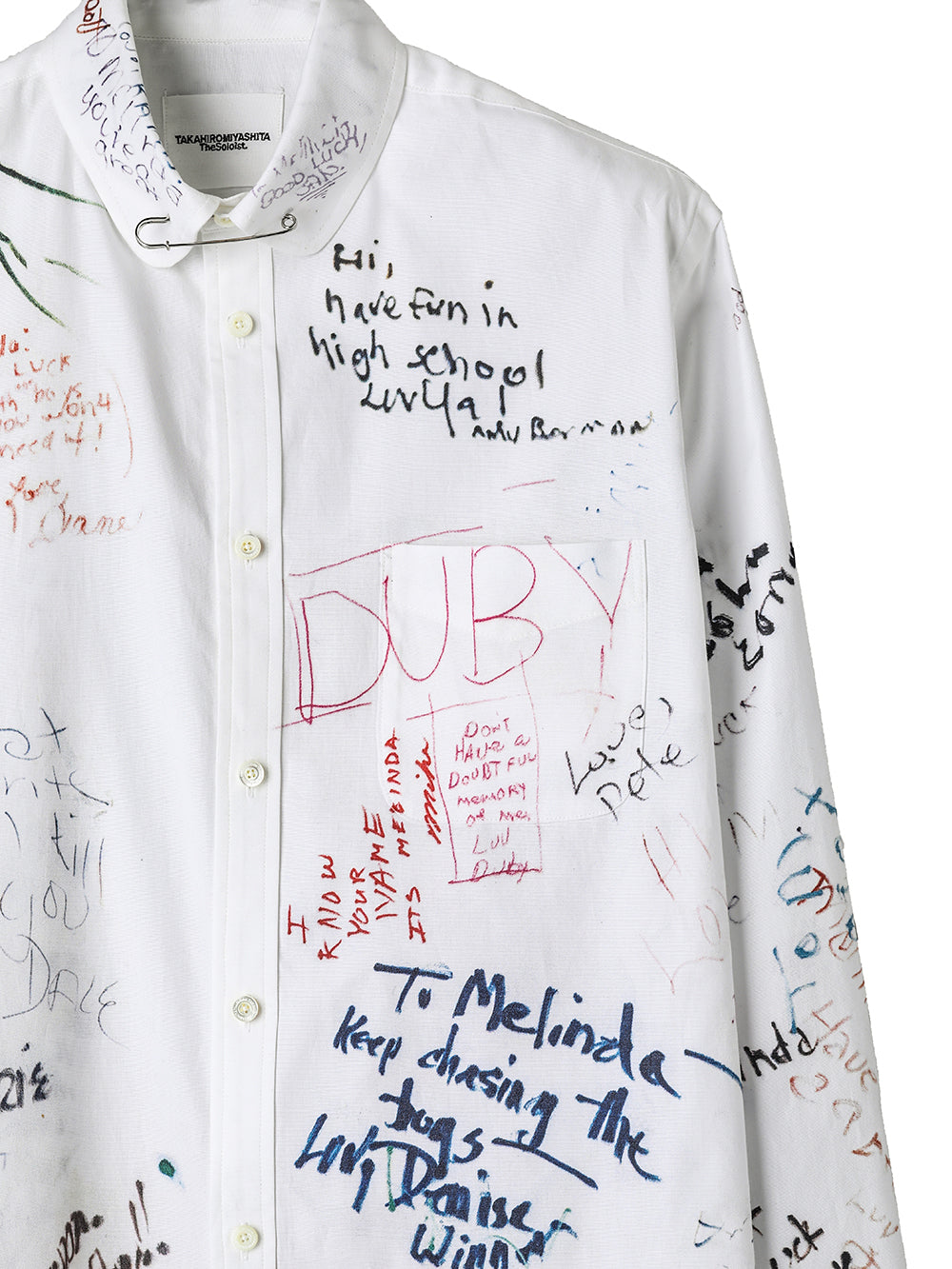 pin hole round collar shirt.
