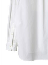 ss.0014AW25-white バンドカラーピンタックシャツ The Black-and-White