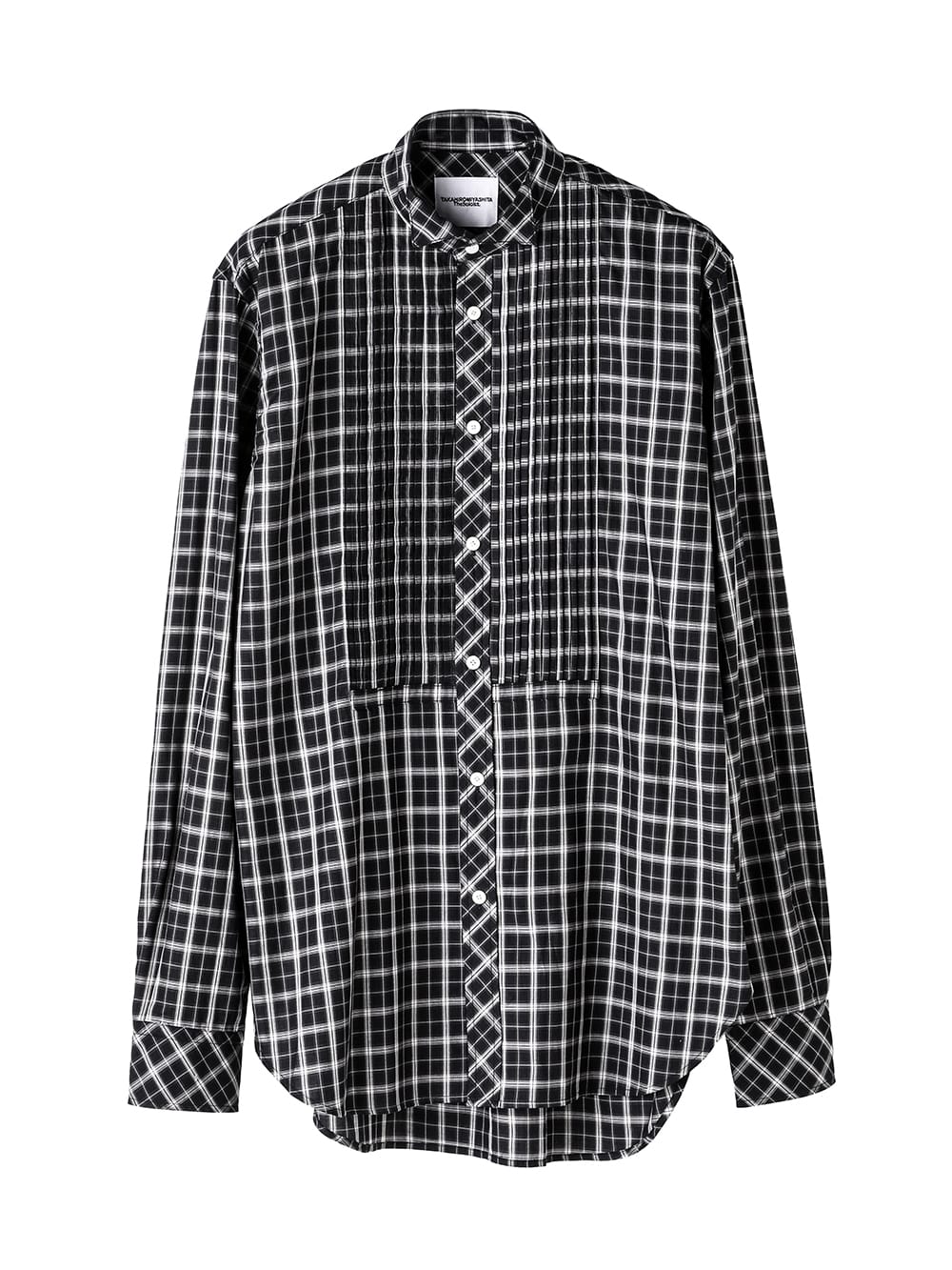 ss.0019AW25-black check ウィングカラーピンタックシャツ The Black