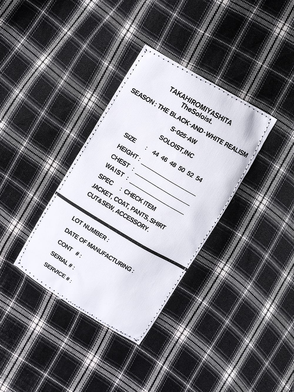 ss.0019AW25-black check ウィングカラーピンタックシャツ The Black