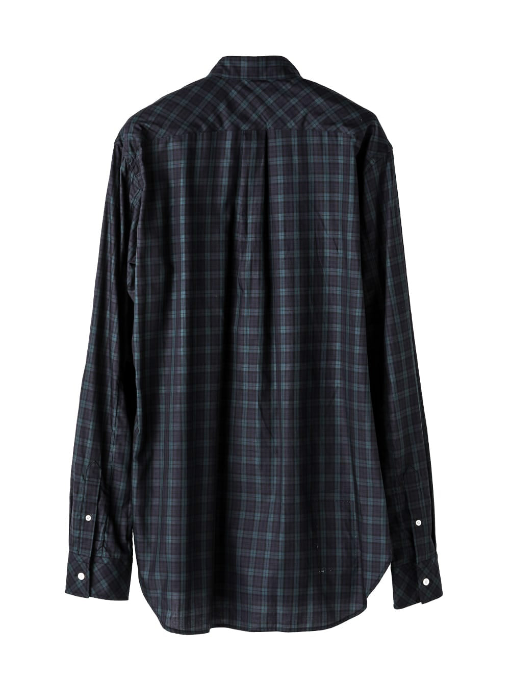 ss.0019AW25-green check ウィングカラーピンタックシャツ The Black