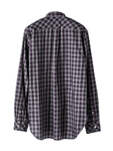 ss.0019AW25-navy check ウィングカラーピンタックシャツ The Black
