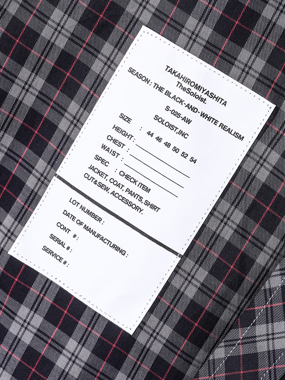 志田＊確認用 ss.0019AW25-navy check ウィングカラーピンタックシャツ The Black