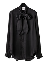 バリエーションボータイシャツ ブラック ss.0020AW25-black ボウタイカラーシャツ The Black-and-White Realism