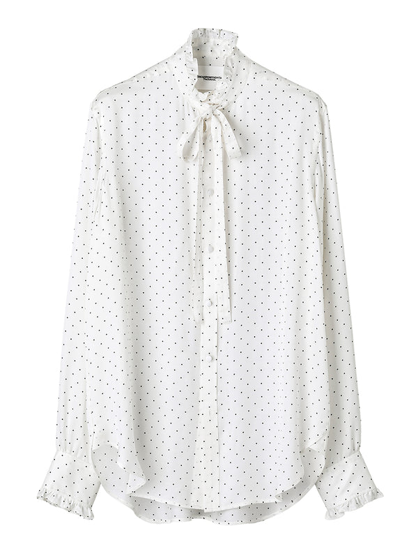 ruffle shirt.