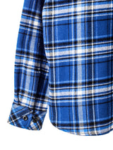 25SS ソロイスト チェックブルゾン　シャツ　46 sj.0019SS25-blue check full zip work jacket. Plainsong 2025 Spring
