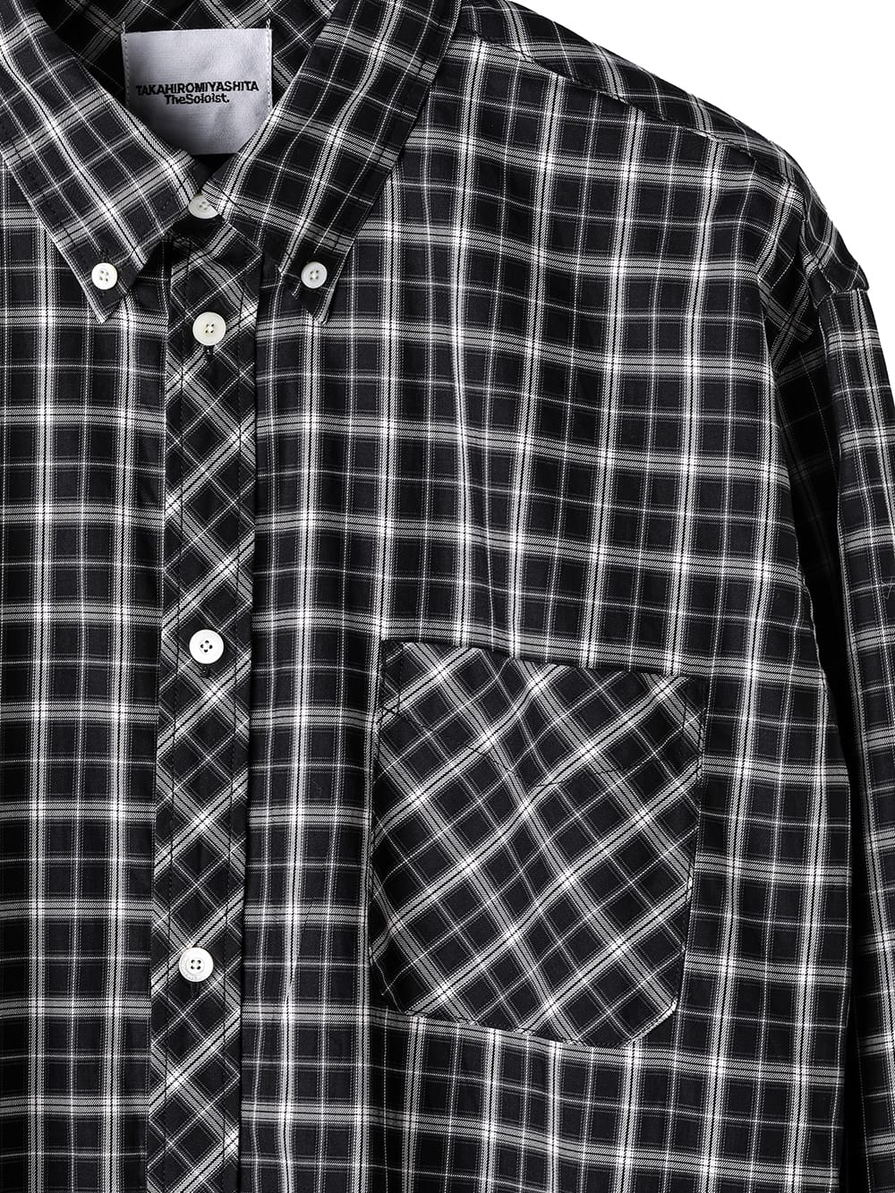 ss.0007AW25-black check ボタンダウンカラーシャツ The Black-and