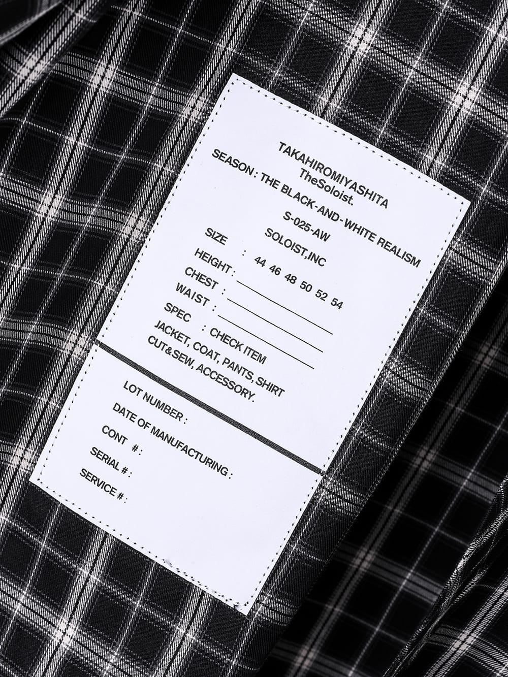 ss.0007AW25-black check ボタンダウンカラーシャツ The Black-and