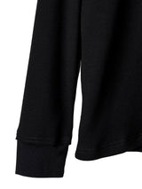 swc.0005AW25-black thermal crew neck L/S T-shirt The Black-and