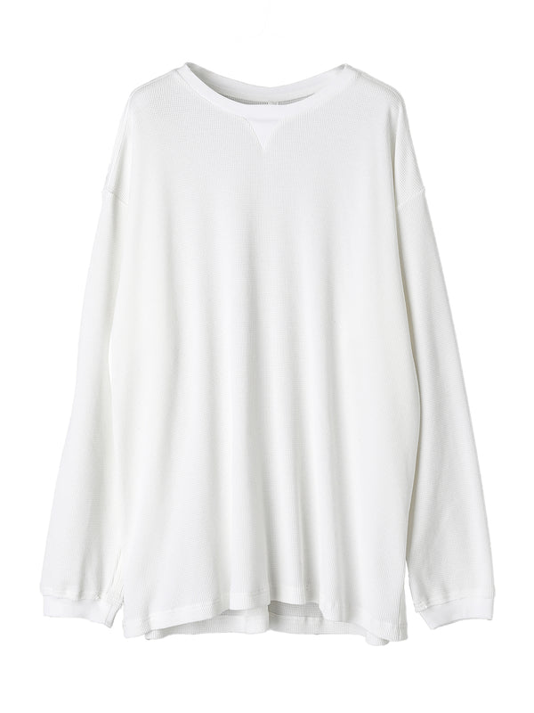oversized thermal crew neck L/S T-shirt 