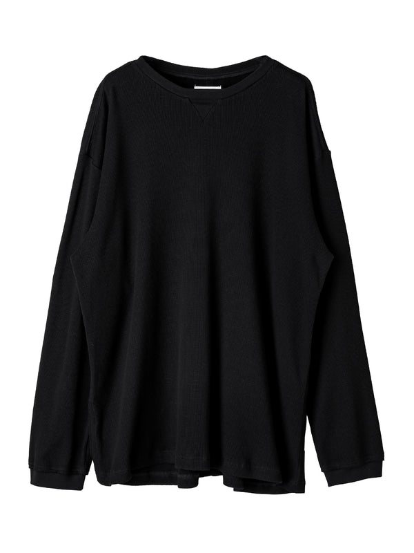 oversized thermal crew neck L/S T-shirt 