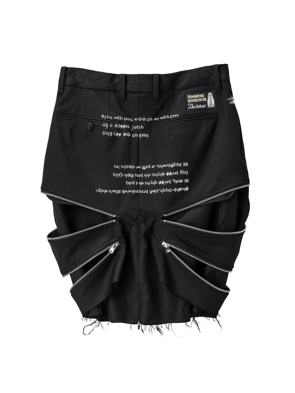 side slash zippers short skirt.