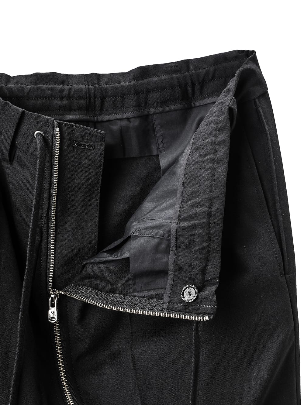 sp.0004bSS23_black new reverse baggy zipper short pant.(solid