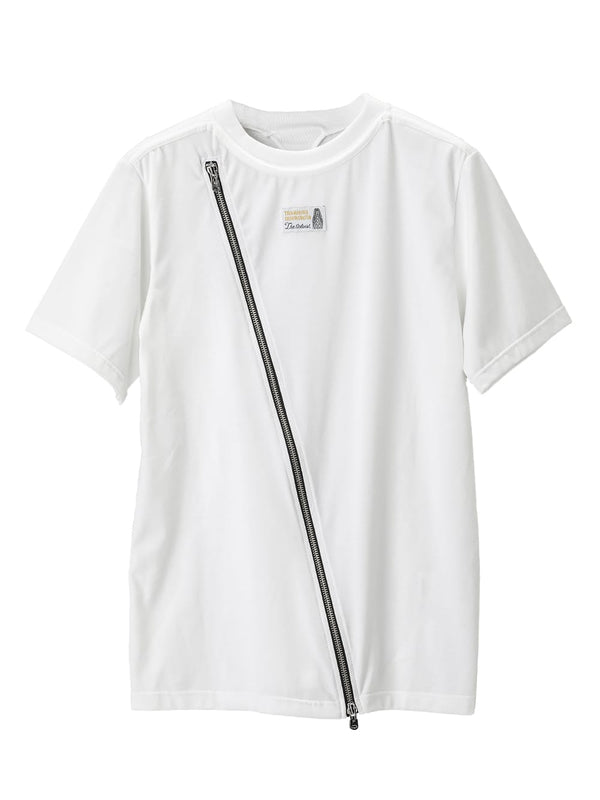 New Two-Way Zip Reverse Short Sleeve Tee (Jersey)(Solid)