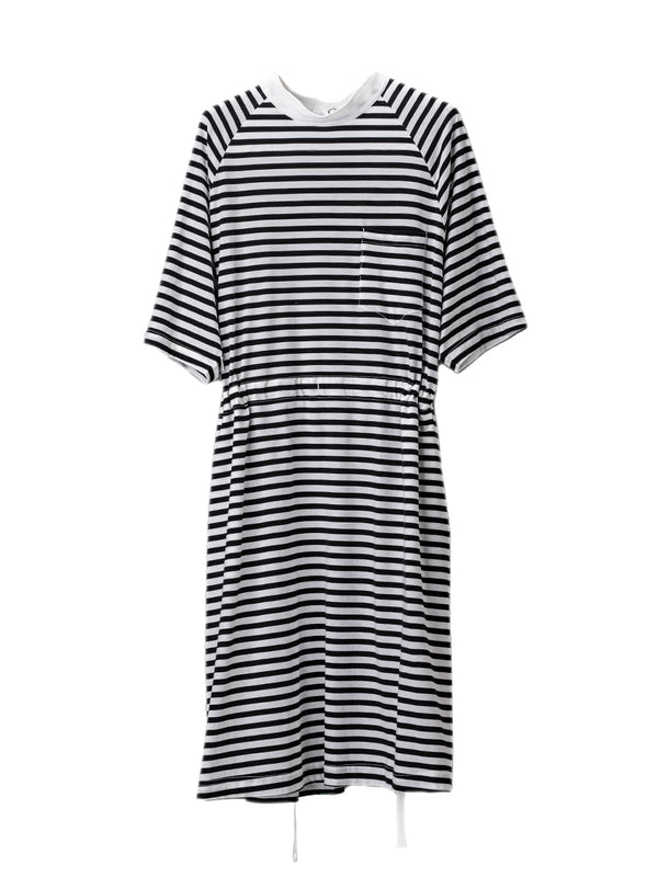 medical gown crew neck s/s shirt.(basque stripes)