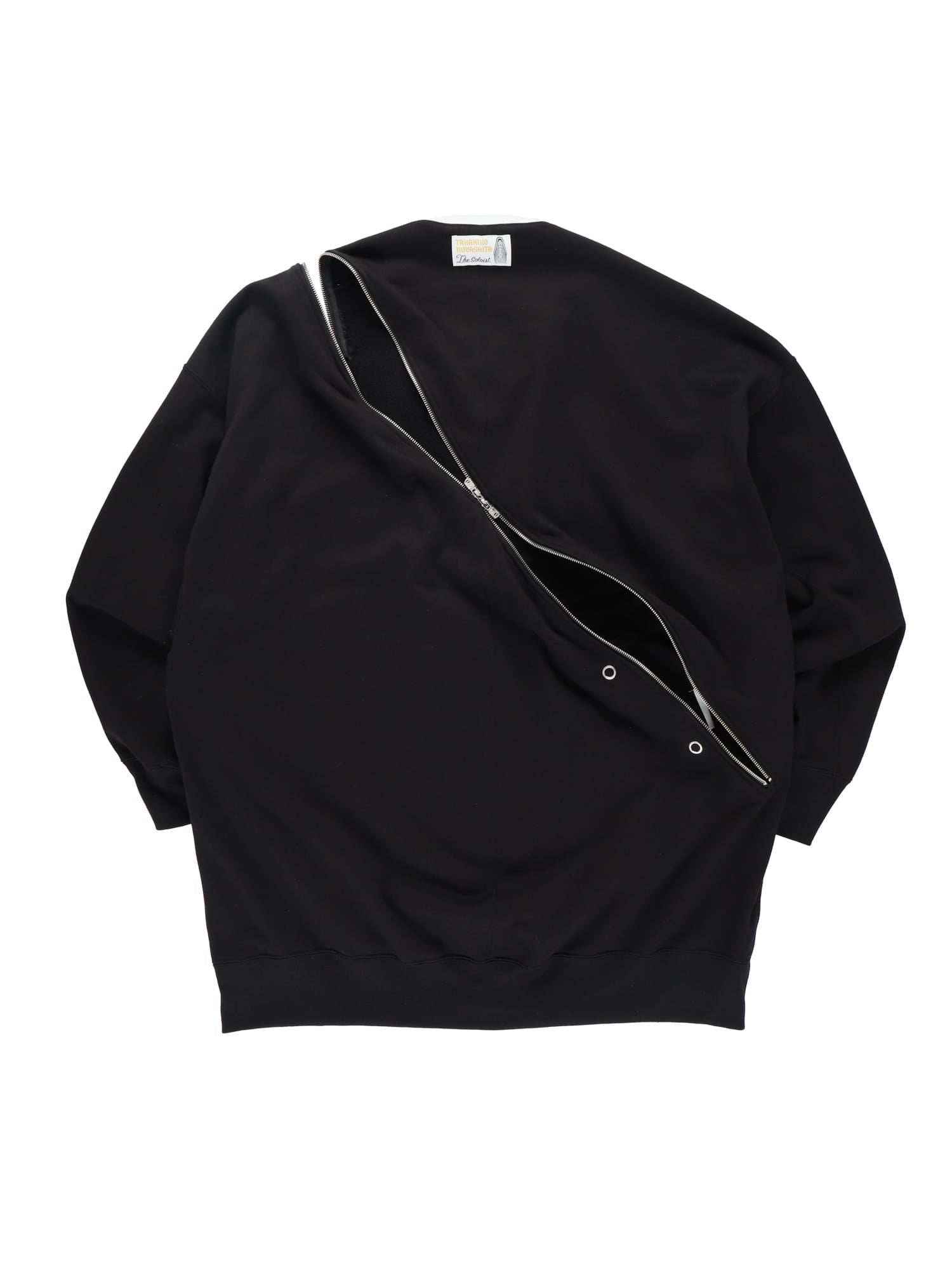 Double Zip Balloon Shaped Crew Neck Shirt