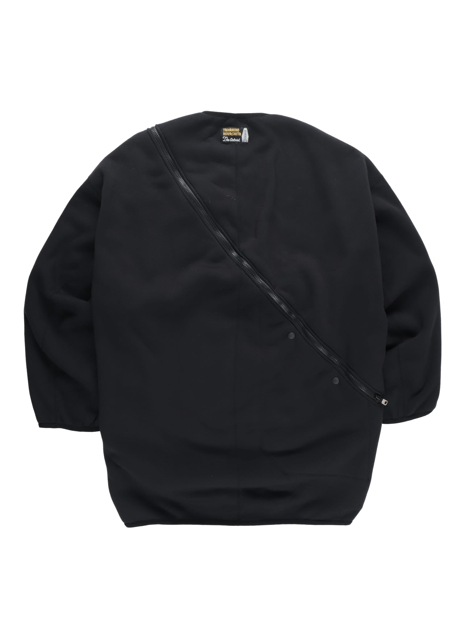 Double Zip Balloon Shaped Crew Neck Shirt