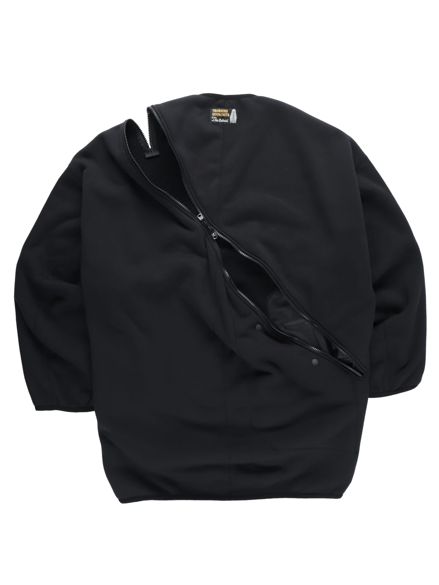 Double Zip Balloon Shaped Crew Neck Shirt