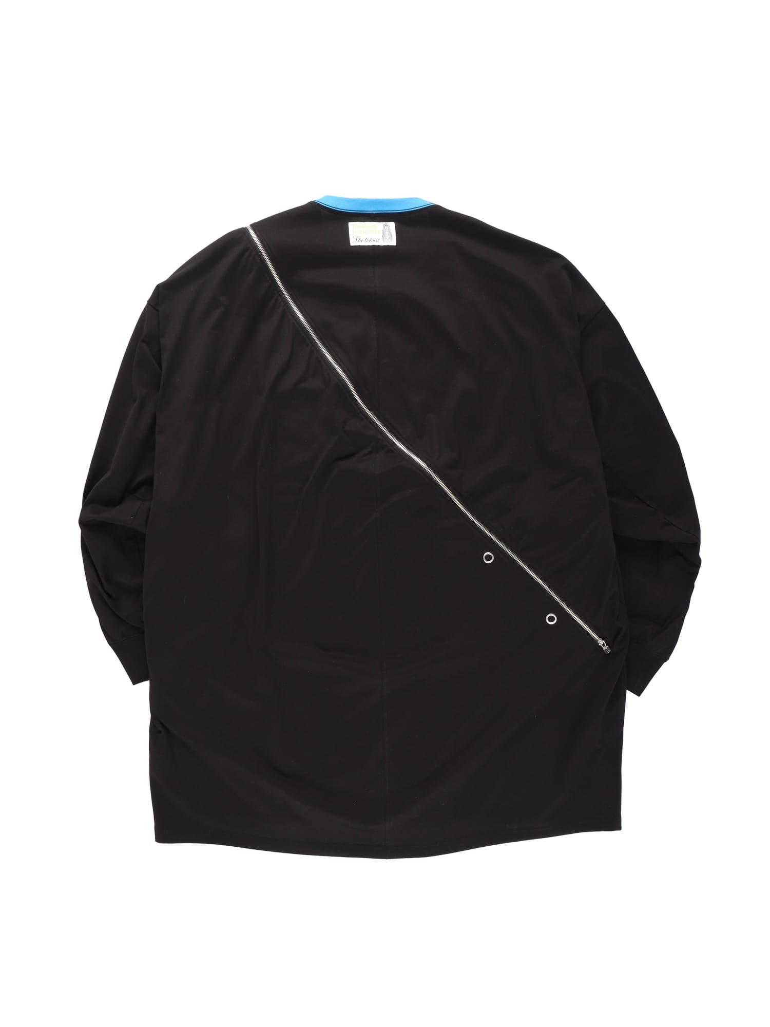 Double Zip Balloon Shaped Pocket Long Sleeve Tee