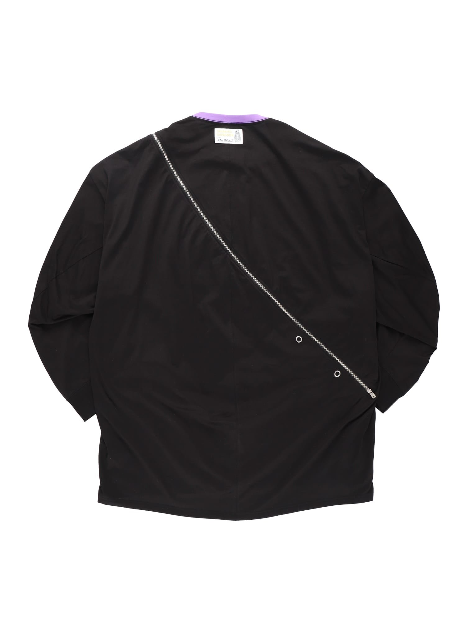 Double Zip Balloon Shaped Pocket Long Sleeve Tee