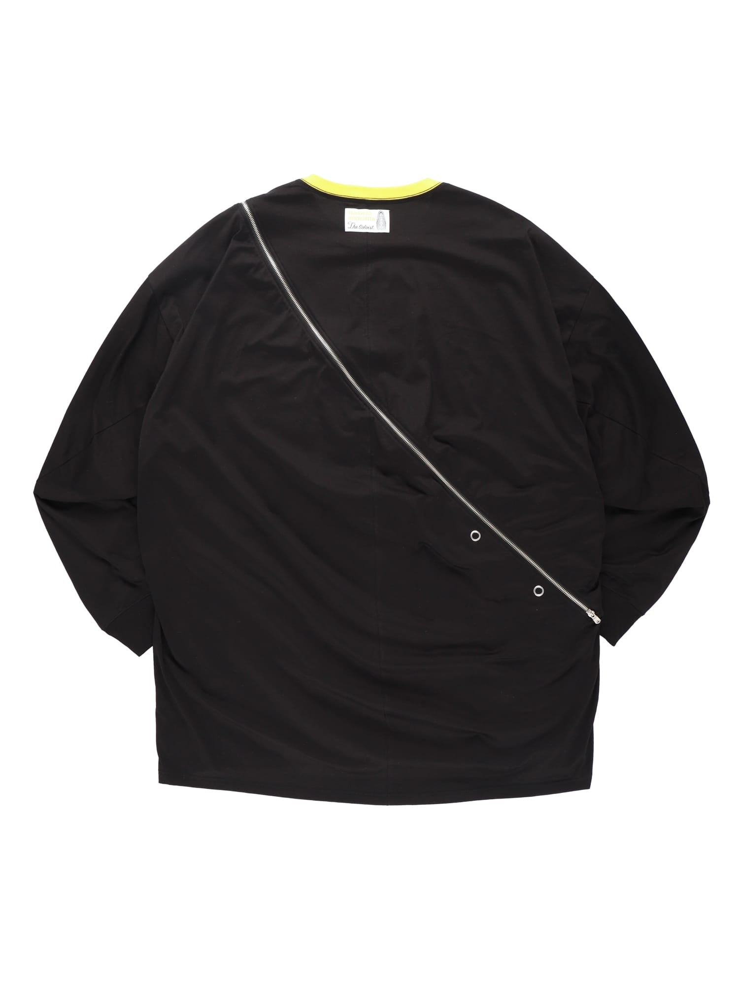 Double Zip Balloon Shaped Pocket Long Sleeve Tee