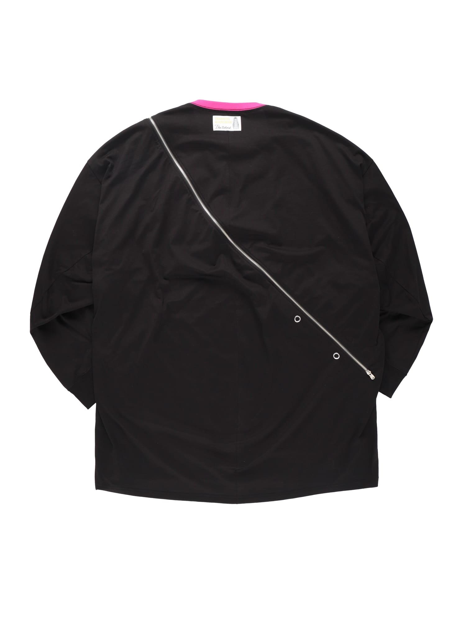 Double Zip Balloon Shaped Pocket Long Sleeve Tee