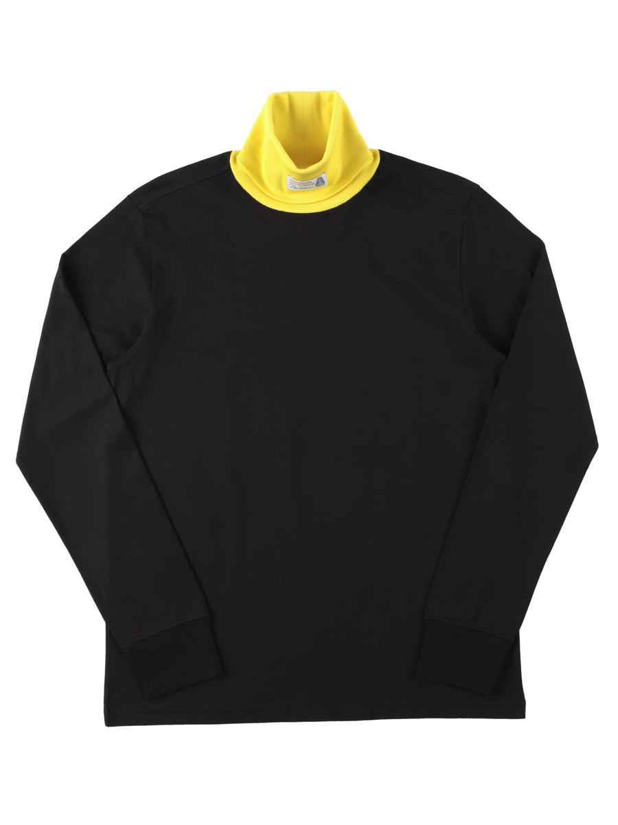 エルゴラ sc.0010AW22_blackxyellow turtleneck long sleeve tee