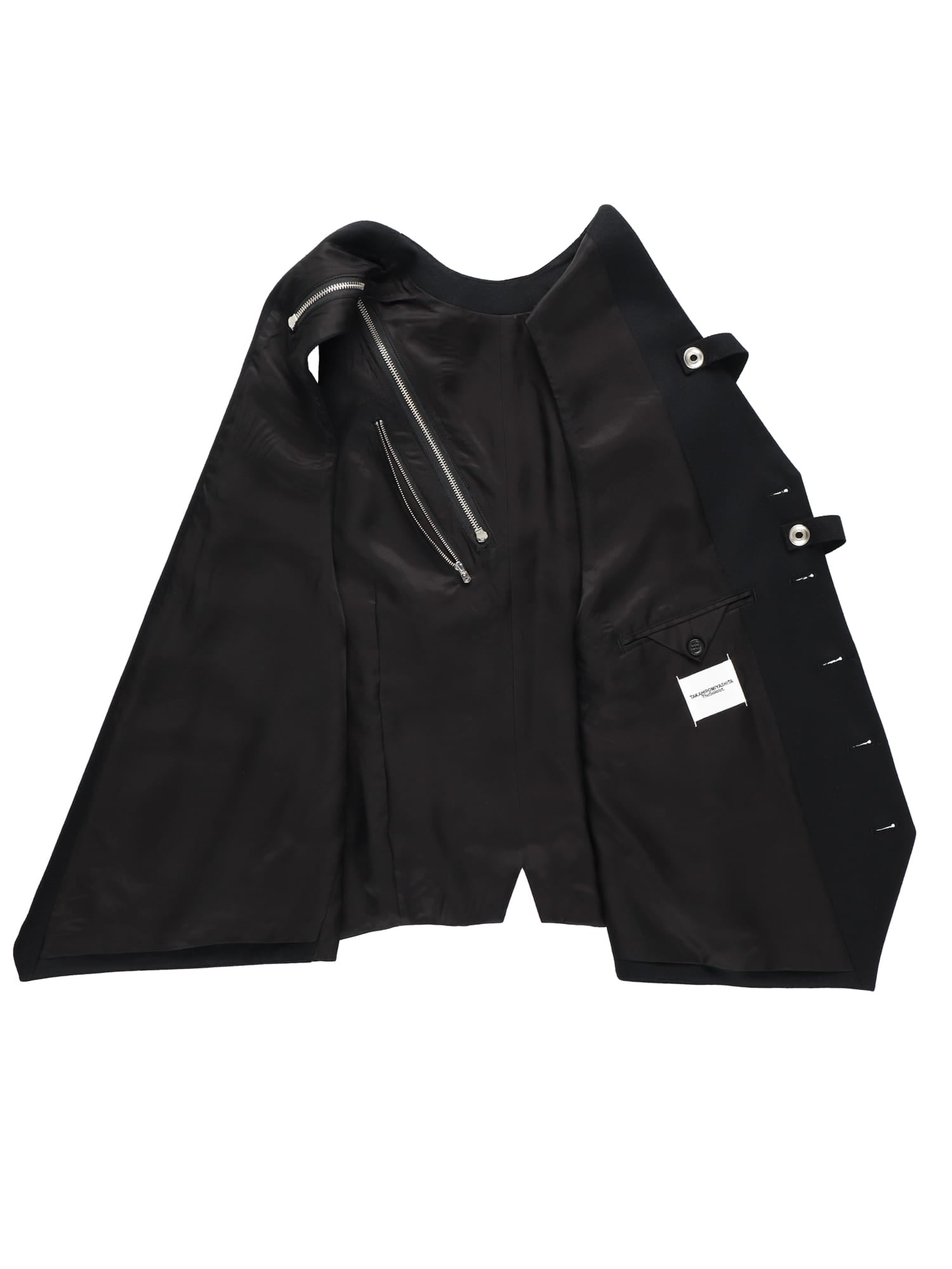 sj.0006bAW22_black double zip reverse odd vest. TheSoloist