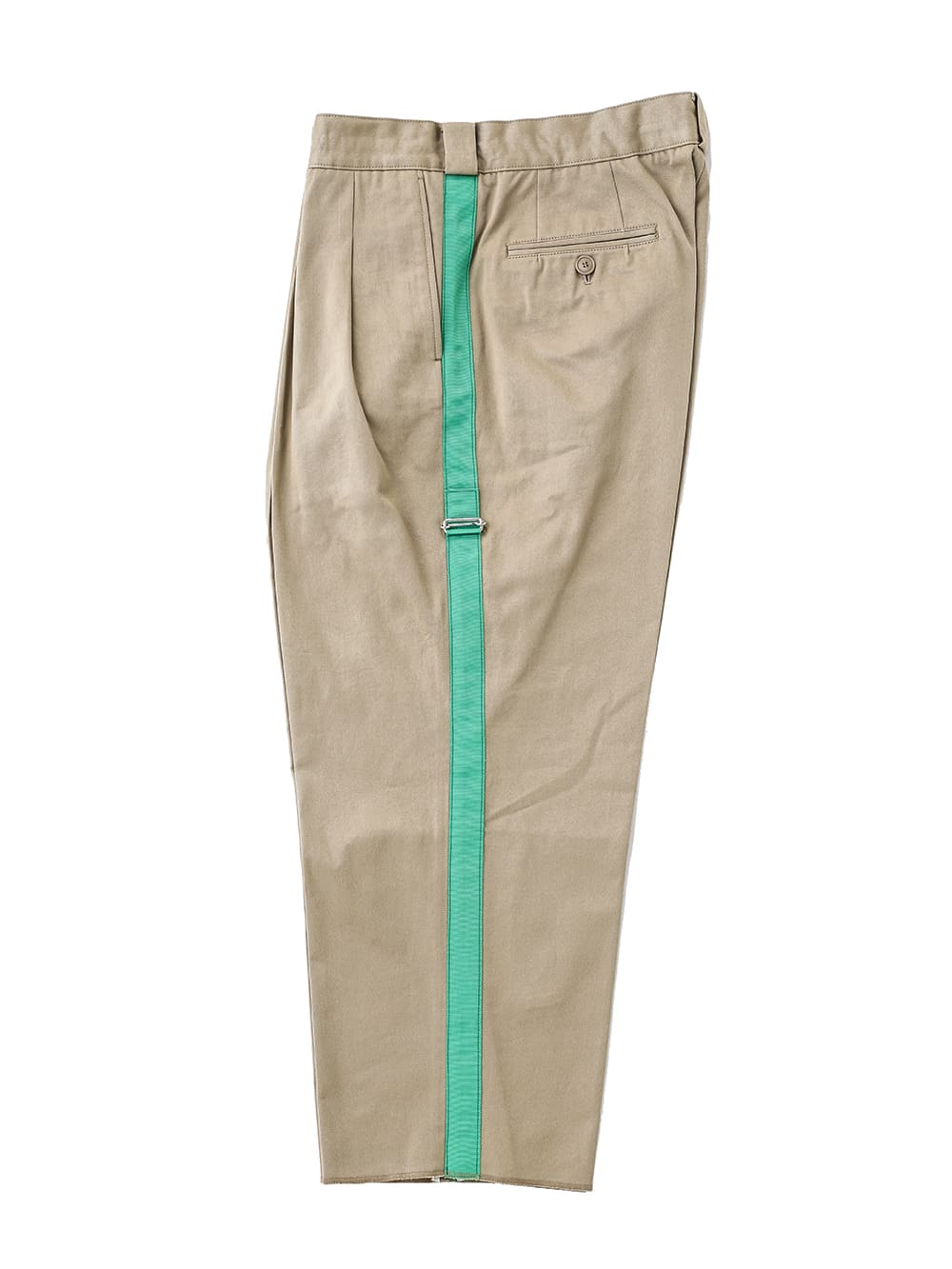 side tape adjustable length 2 tucks work pant.