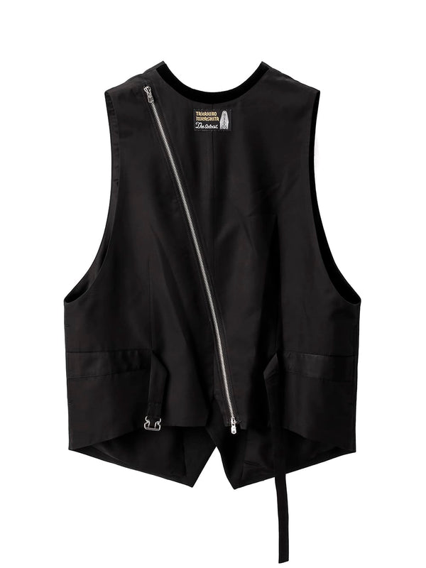 new two-way zip reverse odd vest.(solid)