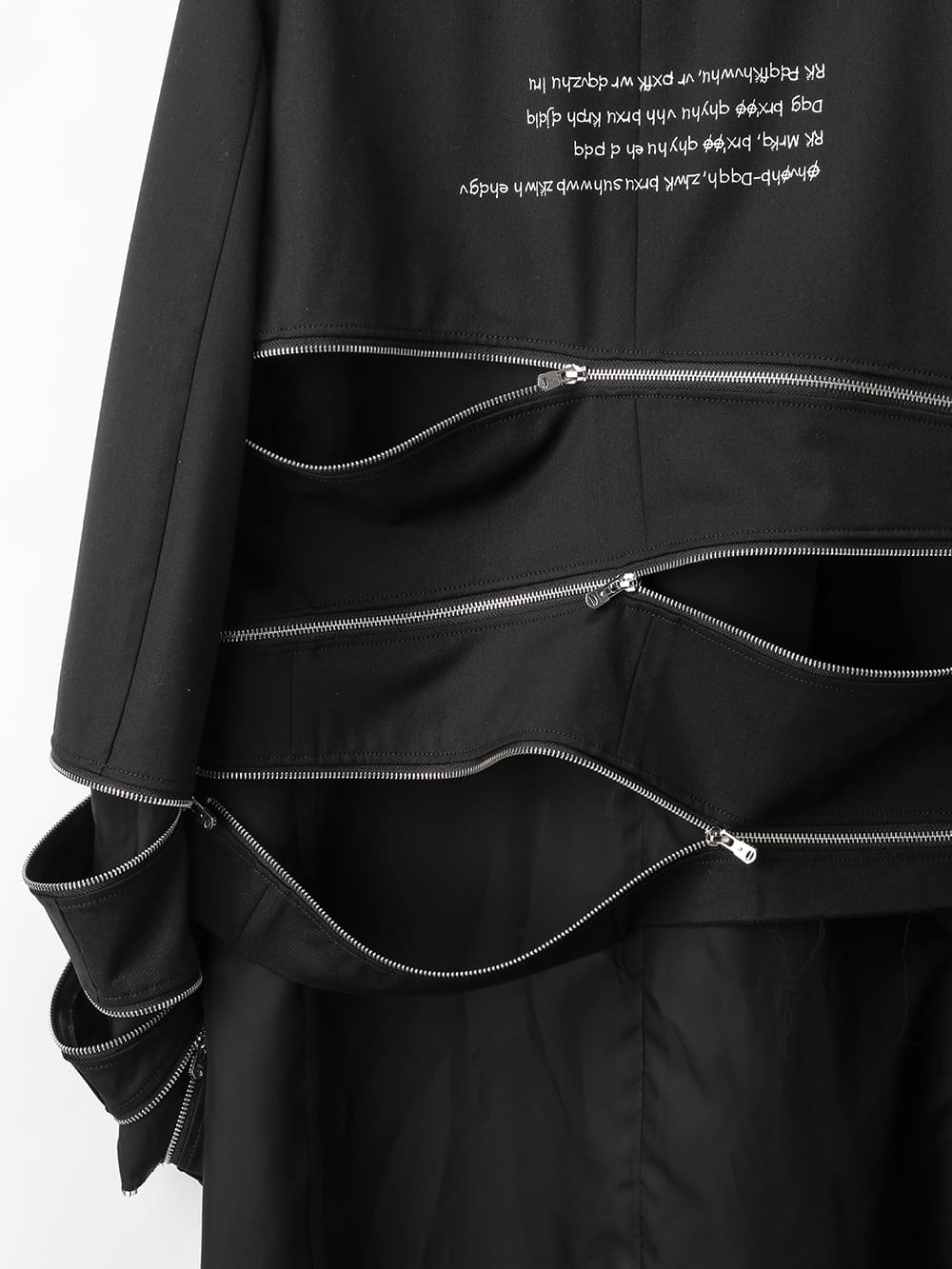 spiral zip mummy notched lapel mid-length jacket.