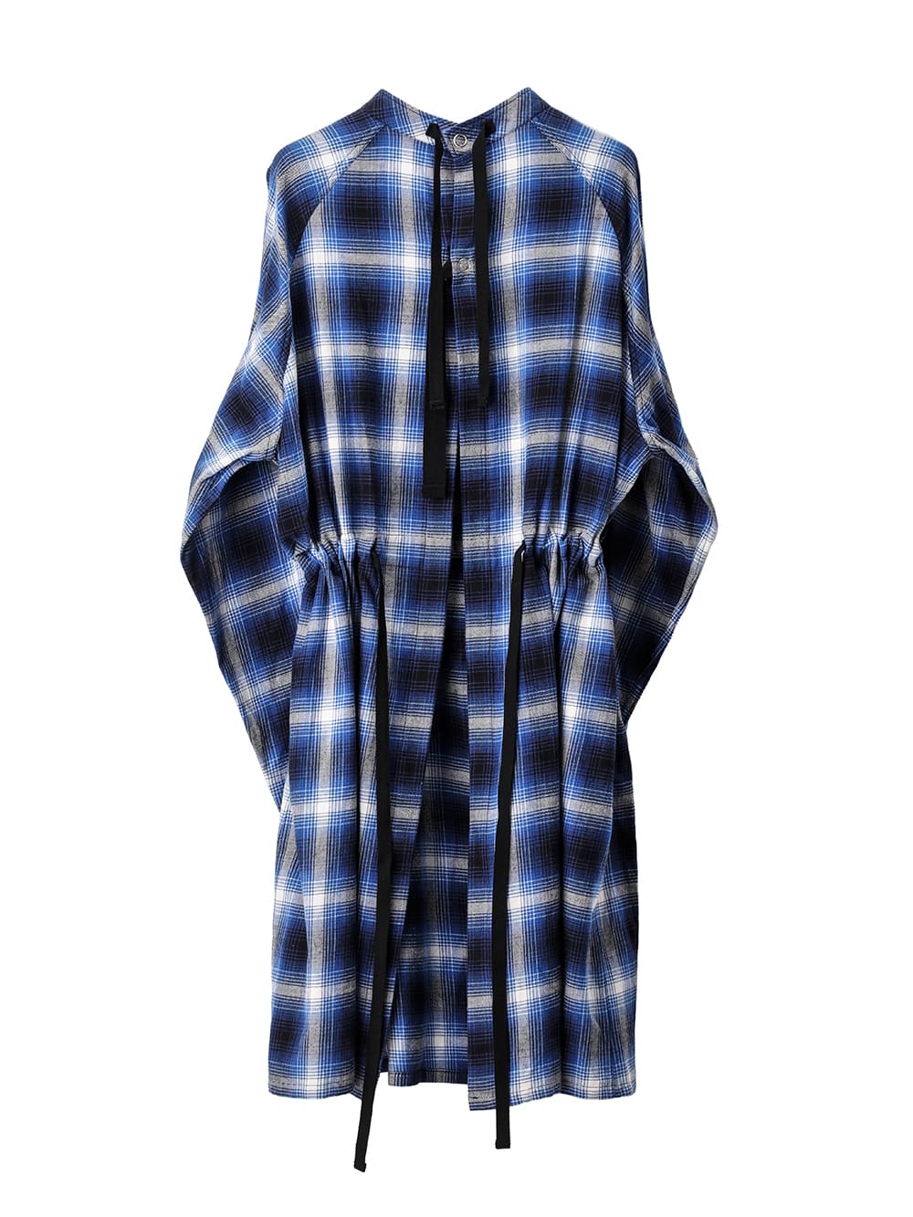 medical gown shirt.(ombre check)