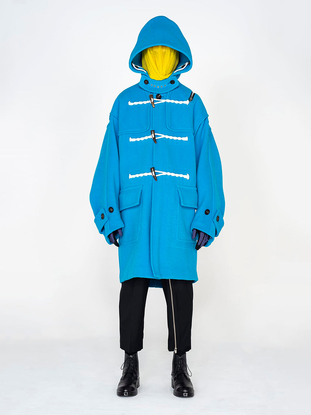 sj.0011AW22_lblue ダブルジップバルーンシェイプドダッフルコート