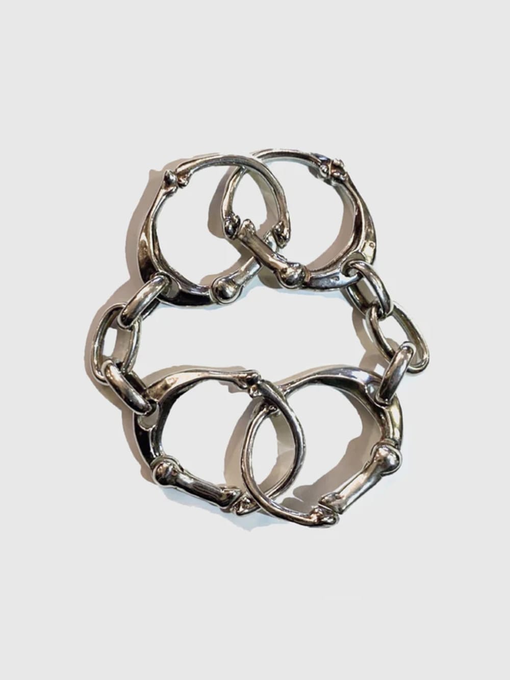 bone shaped carabiner bracelet. -L-- sa.0030SS21-silver