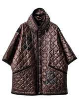 sj.0014aSS23_chocolate Accordion Hooded Quilted Queen's Vest