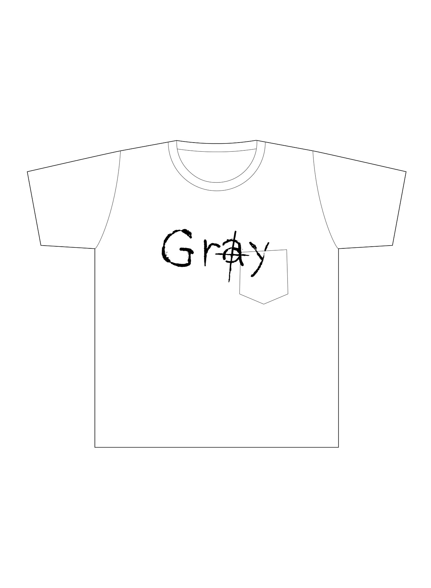 gray.(oversized s/s pocket tee)