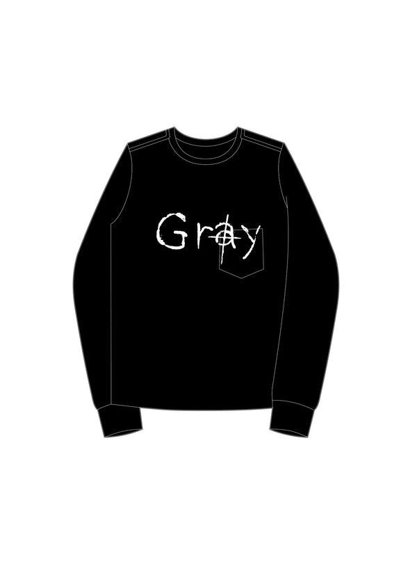 gray.(l/s pocket tee)