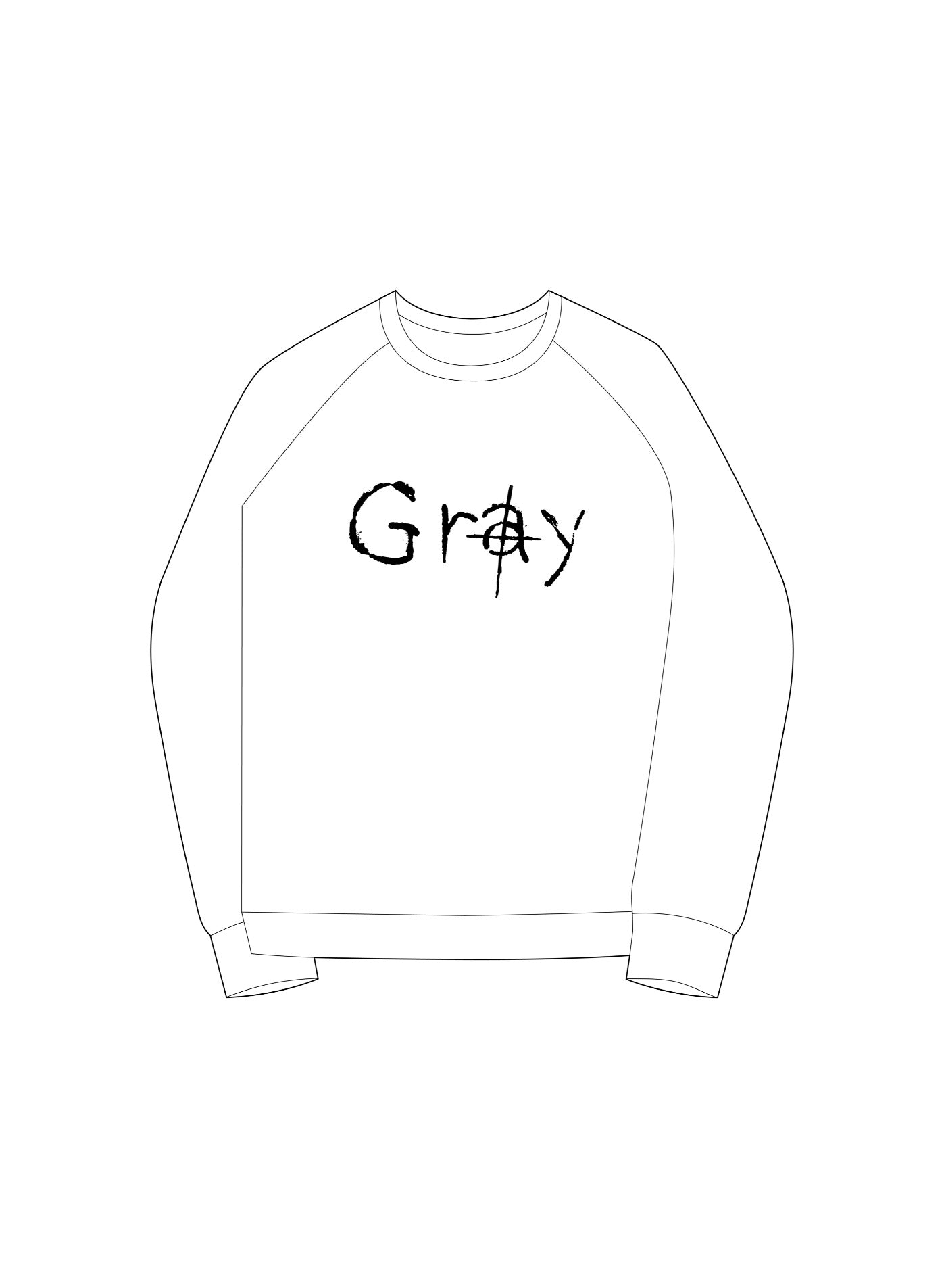 gray.(オーバーサイズドクルーネックスウェットシャツ)