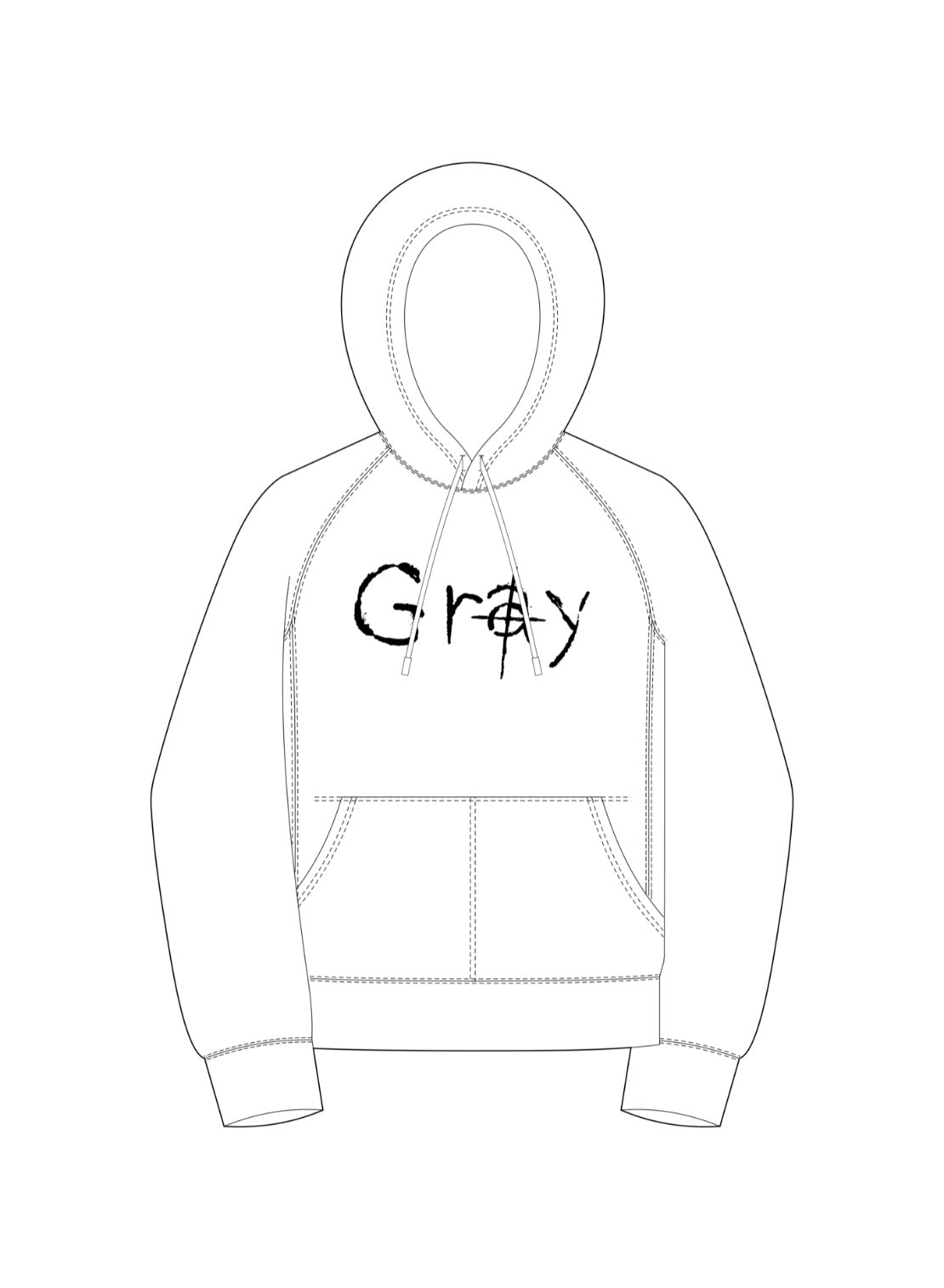 gray.(オーバーサイズドフーディ)