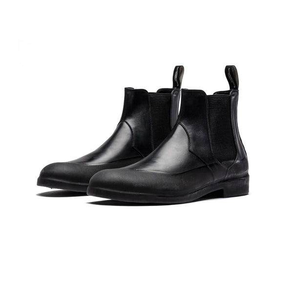 rubber dip processing chelsea boots.(men's)  black x black