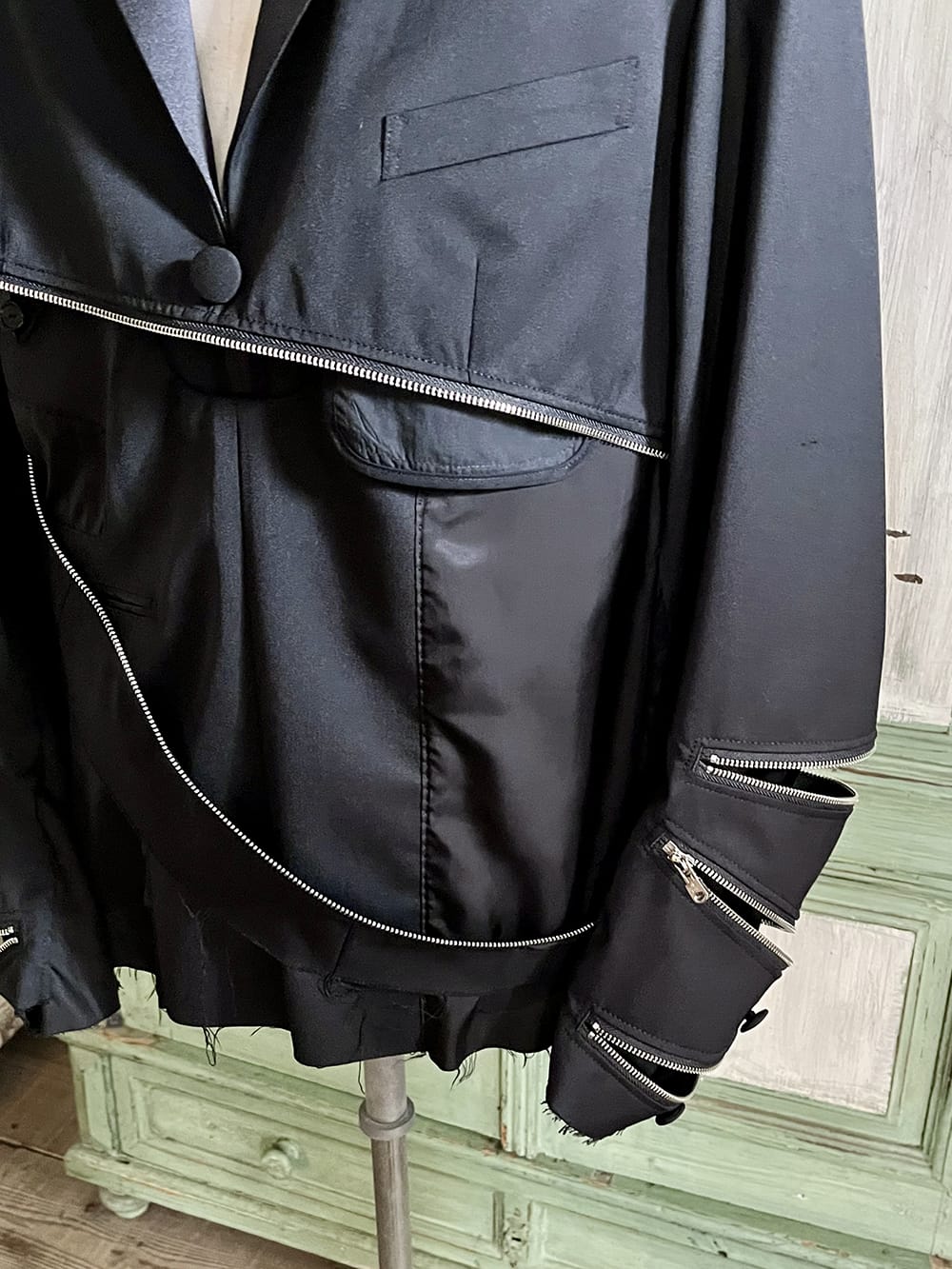spiral zip mummy notched lapel short jacket.(solid)