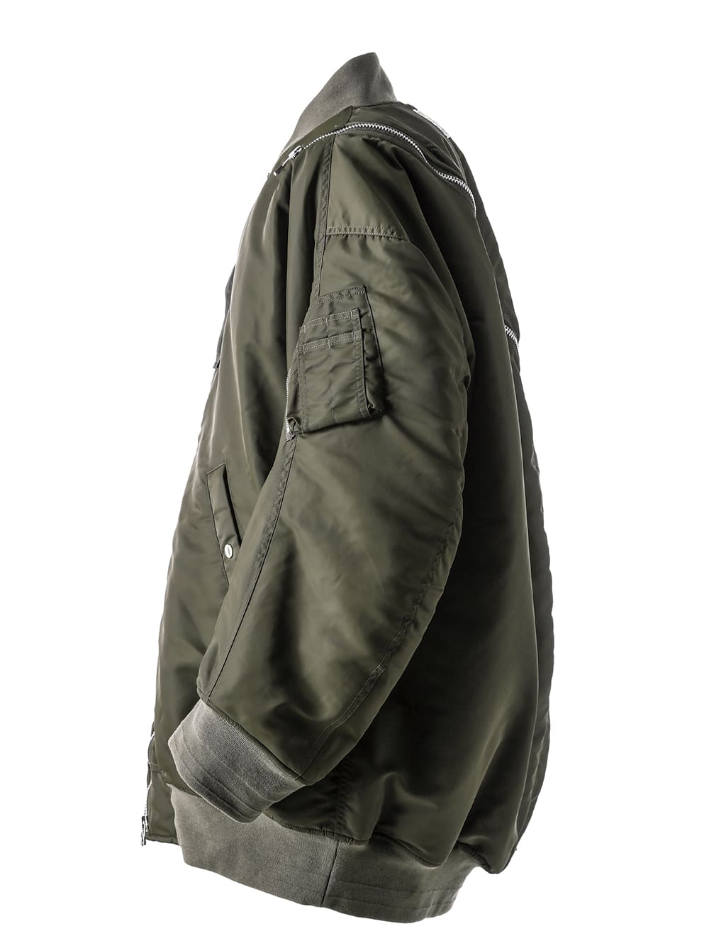 sj.0014AW22_olive ダブルジップバルーンシェイプドボンバージャケット 
